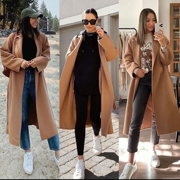 Mango Wool Blend Belted Coat Bloggers Fav S - Picture 4 of 17